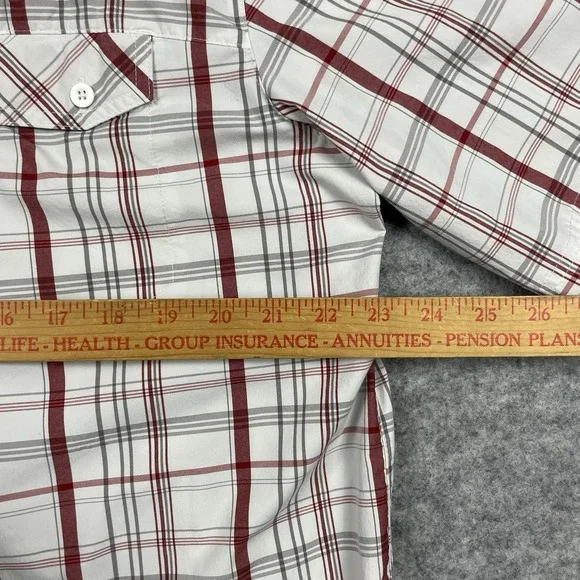 Cabela's Coolmax Shirt Mens Large‎ Gray Plaid Short Sleeve Button Up Outdoors - Picture 3 of 7